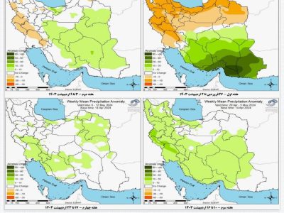 گزارش هواشناسی ایران تا خرداد ۱۴۰۳ / بارش هفته ‌های سوم و چهارم بیش از نرمال است